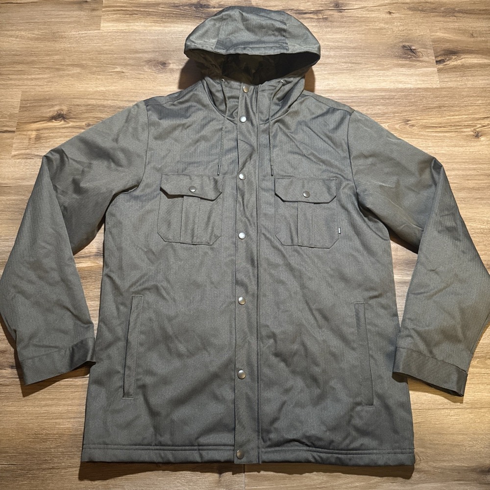 NIKE 6.0 Men's MEDIUM Snowboarding Full Zip Coat Parka Hooded Jacket Olive Green